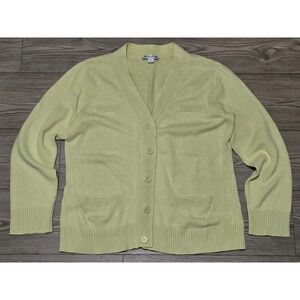 Pendleton Long Coventry Cardigan Lemongrass Sweater Women's XL Cotton Green